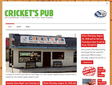 Tablet Screenshot of cricketspub.com